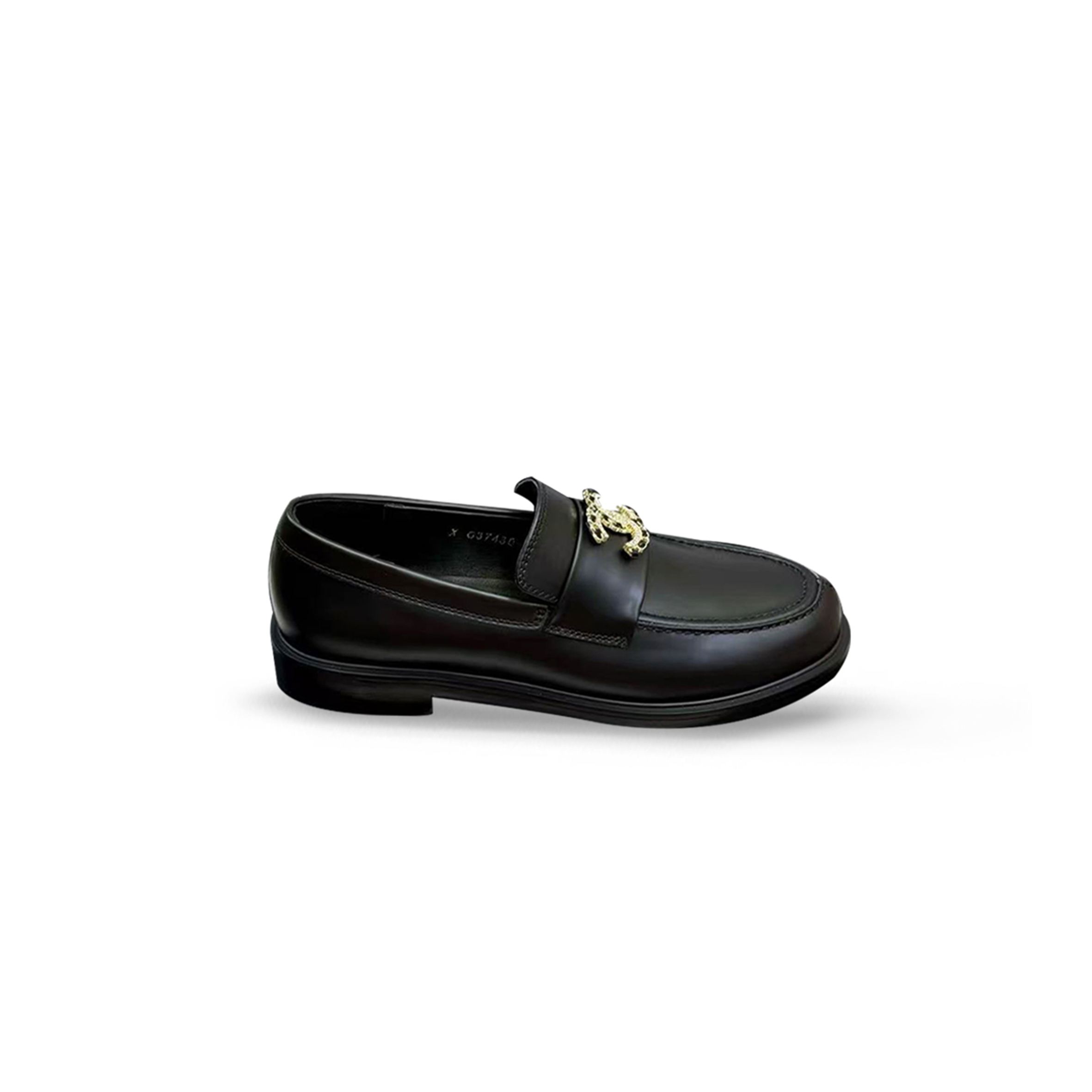 Ch**el black leather loafers
